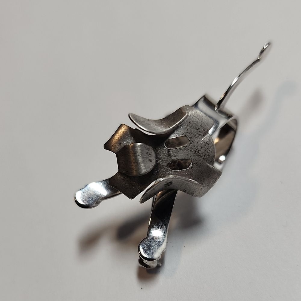 Vintage Sterling Silver "Beau" Movable Dog Head Pin - Nice Rare Discontinued